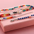 3 PCS Bead Flower Chain Anklet Bracelet Set for Women Resin Cute Daisy Ball Bead Seeds Fashion Colorful Handmade Adjustable Layered Chains Nickel ...