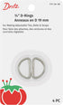 Dritz 117-34-65 D-Rings, Nickel, 3/4-Inch 4-Count...