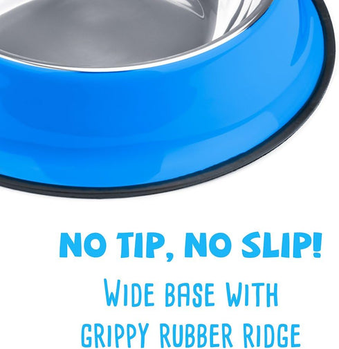 Blue No-Tip No-Slip Stainless Steel Bowl (40oz. Kahuna)...