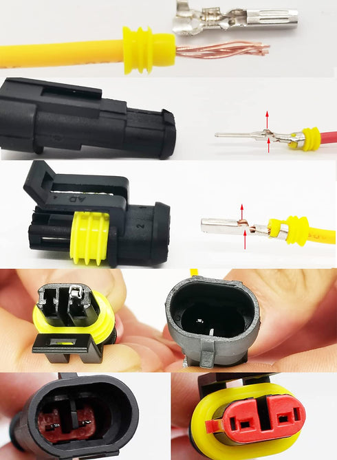 352Pcs Waterproof Car Electrical Connector Terminals Automotive Electrical Wire Connector Plug Kit 1/2/3/4 Pin Connectors Male and Female...