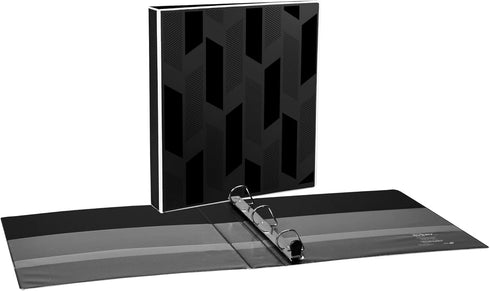 Avery Dual Effect Heavy-Duty 3 Ring Binder, 1 Inch Slant Rings, Black Binder (03218)...