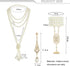 LUBINGSHINE 3pcs Pearl Jewelry Set 1920s Vintage Accessories for Women Long Multilayer Imitation Pearl Necklace Bracelet Dangly Earrings...
