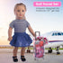 American Doll Travel Suitcase Play Set for Girl 18 Inch Doll, Travel Carrier Luggage Doll Clothes Sunglasses Camera Laptop Pillow, Pretend Play To...