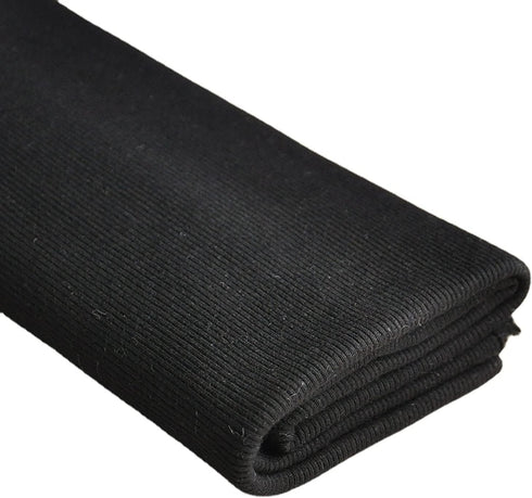 Ribbing Fabric for Cuffs, Jacket Hoodies Waistbands Neckline Material, for Sweatshirts Costume Sewing (Black 68, 43x8in)...