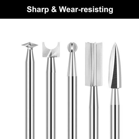 10Pcs Wood Engraving Drill Bit, 2.35mm Shank Milling Cutter Electric Carving Set Tools Polishing Carving Hand Tools...