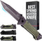 Grand Way Pocket Knife for Men – Tanto Folding Knives – Cool Knife – Tactical Work Knives for Hunting Camping Hiking Self Defense Military EDC – B...