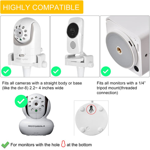 Baby Monitor Mount Camera Shelf Compatible with Infant Optics DXR 8 & DXR-8 Pro and Most Other Baby Monitors,Universal Baby Camera Holder,Attaches...