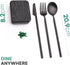 Outlery | Portable & Reusable Stainless Steel Travel Cutlery Set and Reusable Chopsticks (Black) Pocket Sized Cutlery Set...