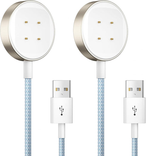 NEWDERY 2-Pack Charger Cable for Fitbit Sense/Versa 3/Sense 2/Versa 4, Durable Premium Braided Cord, Portable Replacement Magnetic Charging Dock f...