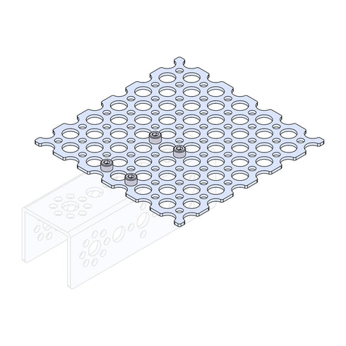 TETRIX PRIME 6x6 Plate, 96 mm x 96 mm Aluminum Building Plate, Robotics Building Elements, Spare Parts for Robotics and Vehicles, Package of 2, Co...