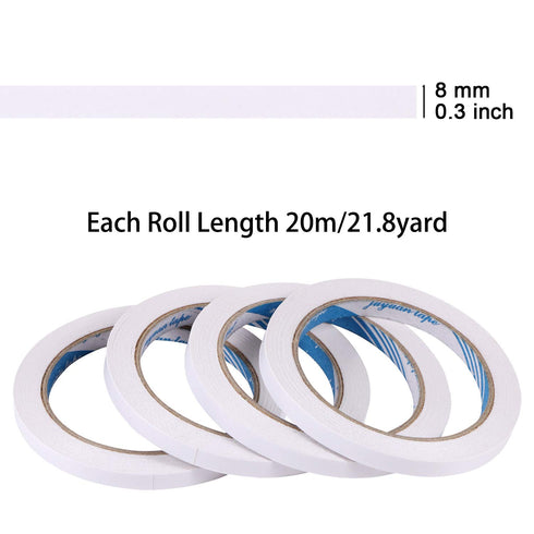 4 Rolls Double-Sided Tape Adhesive Sticky Tapes for Scrapbooking, Photos, Invitation Cards, Paper, DIY Crafts and Office School Stationery Supplie...