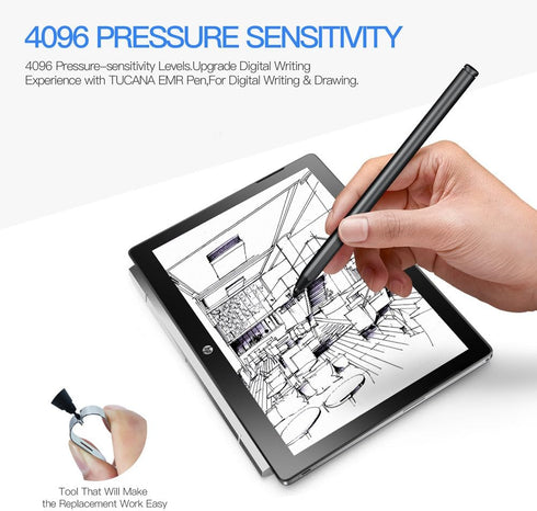 TUCANA Upgraded EMR Stylus Pen with Digital Eraser, Support 4,096 Pressure Level. Tablet Stylus fits Remarkable Tablet/Most Samsung Tablet...