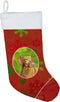 Caroline's Treasures LH9325-CS Vizsla Red and Green Snowflakes Holiday Christmas Christmas Stocking Fireplace Hanging Stockings Christmas Season P...