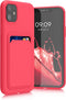 kwmobile Case Compatible with Apple iPhone 11 Case - TPU Phone Cover with Credit Card Holder - Neon Pink......