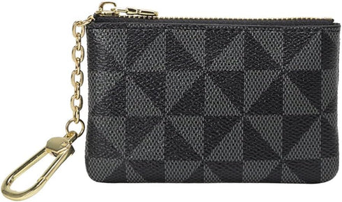 Veki Coin Purse Change Mini Purse Wallet With Key Chain Ring Zipper for Men Women Fashionable Bag Key Chain Pendant Leather Classic Clutch Purse(B...