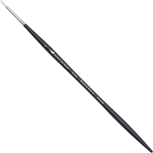 Winsor & Newton Artists' Oil Hog Paint Brush, Long Handle Size 1, Round...