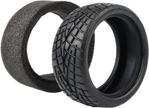 4PCS 1:10 On Road RC Tires 12mm Hub Wheel Rims Concentric Hard Dish for Touring Racing Cars, Black...