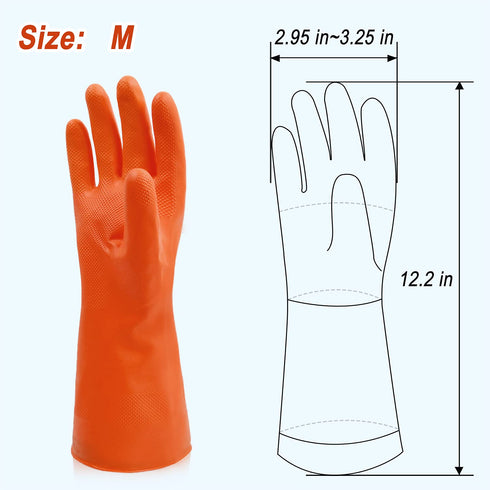 Cleanbear Household Cleaning Gloves, Reusable Latex Free Cleaning Gloves without Lining, 3 Colors 3 Pairs, Medium, 12 Inches...