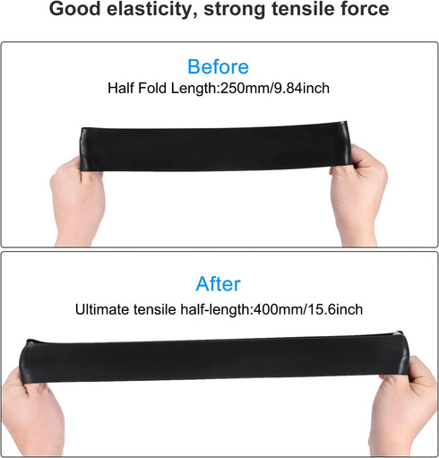 MECCANIXITY Anti Slip Feature Chair Bands, Flexible Seating Elastic Latex Bands for Home Office, Half Fold Length 250mm, Thickness 1mm, Black Pack...