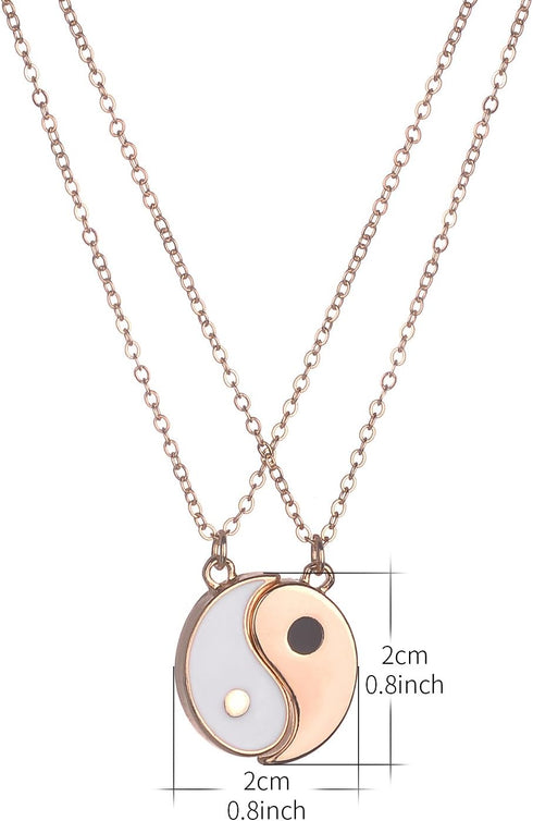 LUX ACCESSORIES Ying Yang Twins Emoji symbol BFF Pendent Friendship Necklaces Gift for Friends (Gold)...