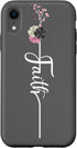 iPhone XR Faith Cross Flower Cute Religious Christian Girls Women Gift Case...