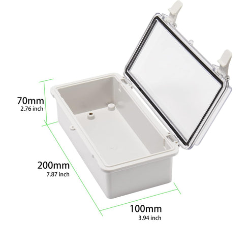 200x100x70mm Outdoor Junction Box with Plastic Latch, Universal IP67 Waterproof Project Electrical Box DIY Electrical Enclosure, Plastic Transpare...