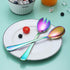 Berglander Rainbow Salad Server Set, Stainless Steel Salad Serving Set with Titanium Colorful Plating, Salad Servers, Salad Spoon, Salad Fork, Pac...