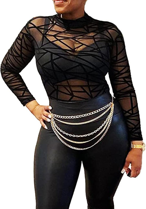 Women's Premium Hang Low Multi Link Chain 4 or 5 Layer Waist Chain Belt in Gold, Silver Tone...