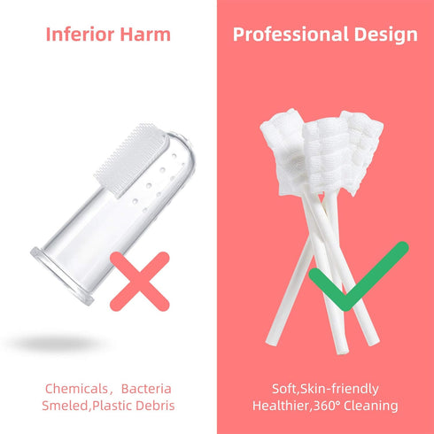 Dearlomum Baby Tongue Cleaner, Newborn Toothbrush, 96PCS Disposable Infant Toothbrushes, Gauze Gum Cleaner Toothbrush Baby Oral Cleaning Stick Den...