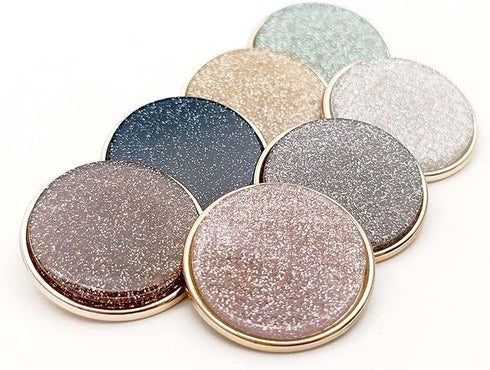 5 PCS Metal Round Shank Button Many Sizes Special Sparkling Buttons for Clothes Bags Decor Sewing Crafts (Pink, 23mm)...