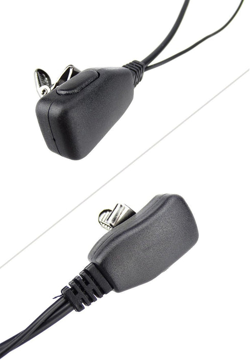 XFOX® M1PE1010 PTT Clear Acoustic Coil Tube Earpiece 1Pin 2.5mm Plug FBI Style Earphone with Push to Talk and Mic for Motorola Cobra Walkie Talkie...