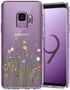 Unov Case Compatible with Galaxy S9 Case Clear with Design Soft TPU Shock Absorption Slim Embossed Floral Pattern Protective Back Cover (Flower Bo...