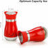 Tebery 4 Ounces Red Salt and Pepper Shakers Set, Elegant Stainless Steel with Glass Bottom...