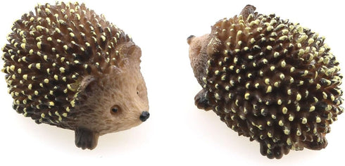 Mini Hedgehog Figurine 2PCS Lively Resin Statues Animals Figurines Pet Sculptures Fairy Wild Miniature Garden Accessories for Micro Landscape Plan...