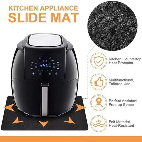 Heat Resistant Mat for Air Fryer, BetterJonny 2Pcs Kitchen Countertop Protector Mats, Non Slip Appliance Mat with Kitchen Appliance Sliders Functi...