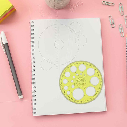 Circle Template 360° Protractor Round Stencil, Plastic Circle Ruler for Drawing, Circle Stencil Measuring Tools for Building Formwork Office Schoo...