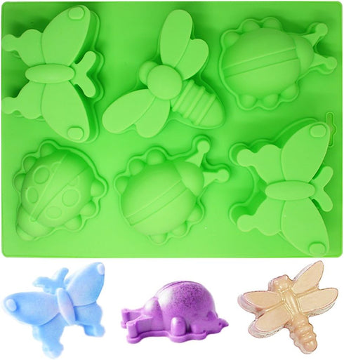 2 Pcs Insect shape Silicone Trays, SENHAI 6-Cavity 3D Dragonfly Butterfly Ladybug shape Cake Baking Molds, DIY Soap Handmade Muffin Biscuit Cookie...