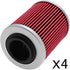 Oil Filter Replacement for Can-Am Outlander 330 400 450 500 570 650 800 850 1000 Replace# 420256188 711256188 KN152 HF152 (4Pcs)...