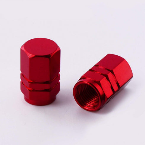 EBOOT 8 Pieces Tire Stem Valve Caps Wheel Valve Covers Car Dustproof Tire Cap, Hexagon Shape (Red)...