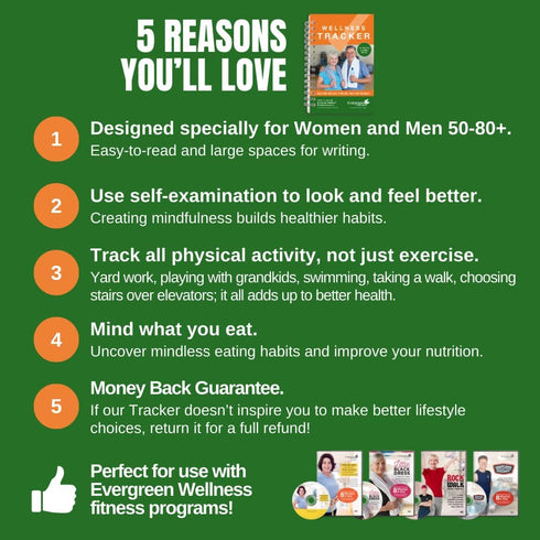 Wellness Tracker for Women and Men 50-80+, Enjoy This Wellness Journal Providing An Activity Tracker, Food Tracker, and Goal Planner - Enables Min...