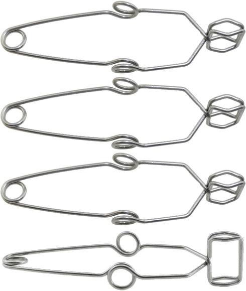 4PCS 142mm Length Laboratory Test Tube Clamps Test Tube Holder Laboratory Rack Clamp Silver Stainless Steel Spring Test Tube Clamp Fit Standard Te...