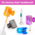 4 Pack Travel Toothbrush Head Covers Toothbrush Protector Cap Brush Pod Case Protective Portable Plastic Clip for Household Travel, Bathroom, Busi...