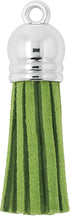 Mandala Crafts 100 Pcs Green Faux Suede Tassels Bulk Keychain Making Supplies - Small Leather Tassels for Charms, Jewelry Making, and DIY Crafts...