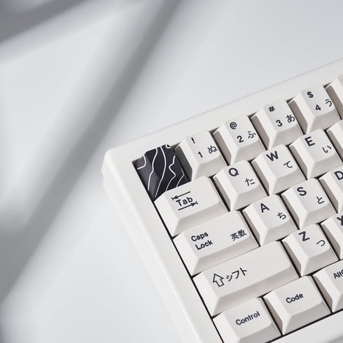 4pcs Keycaps, Black Topographic KeycapsPBT Keycap Cherry Profile Dye-Sublimation Space Bar 6.25U ESC Enter Custom Keycap Set for Mechanical Keyboa...