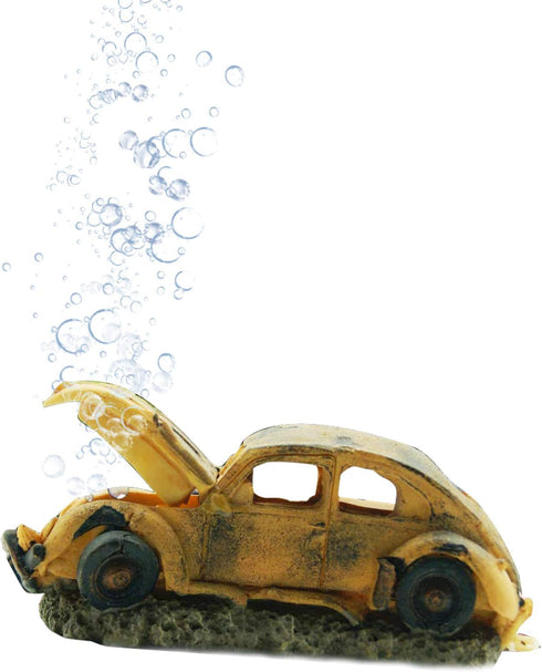Boxtech Decorations for Aquarium, Aquarium Resin Ornament Decorations, Imitation Car Wreck for Air Bubble Stone Oxygen Pump Fish Tank...