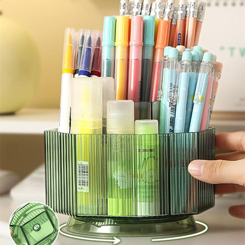 360° Rotating Makeup Brush Holder, Large Capacity Makeup Brush Organizer, 5 Slots Makeup Brushes Cup, Cosmetic Brush Storage for Vanity Bathroom C...