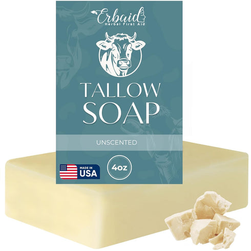 Beef Tallow Soap Bar – All Natural Grass Fed Tallow Soap Unscented – Moisturizing Face & Body Wash Great for Eczema, Dry, Itchy, Sensitive Skin – ...