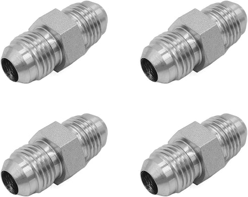(4-PACK) 2403-06-06 Hydraulic Hose Adapter Fitting 3/8" Male JIC 37° Flare (9/16"-18UNF) × 3/8" Male JIC 37° Flare (9/16"-18UNF) SAE Straight Pipe...