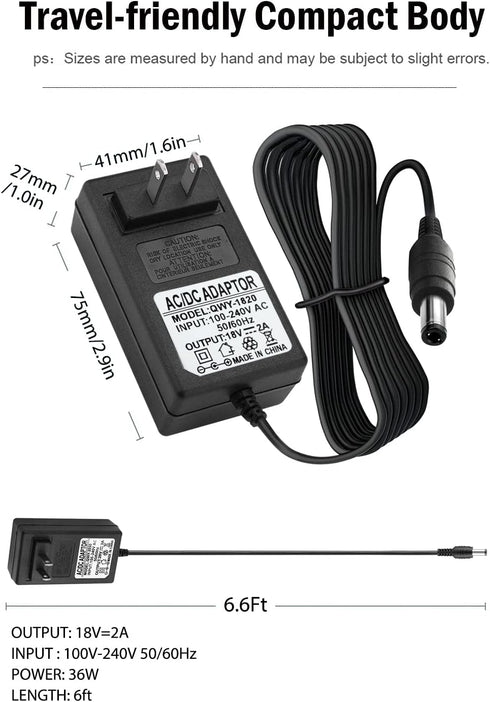 18V DC Adapter Charger Compatible for Altec Lansing mix 2.0 Rockbox XL IMW999, Altec Lansing IMW889 Bluetooth Speakers, Brookstone Big Blue Studio...