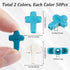 SUNNYCLUE 1 Box 100Pcs Cross Beads Bulk White Blue Synthetic Turquoise Stone Beads Easter Holiday Pocket Crosses 16x12mm Mini Small Loose Spacer C...